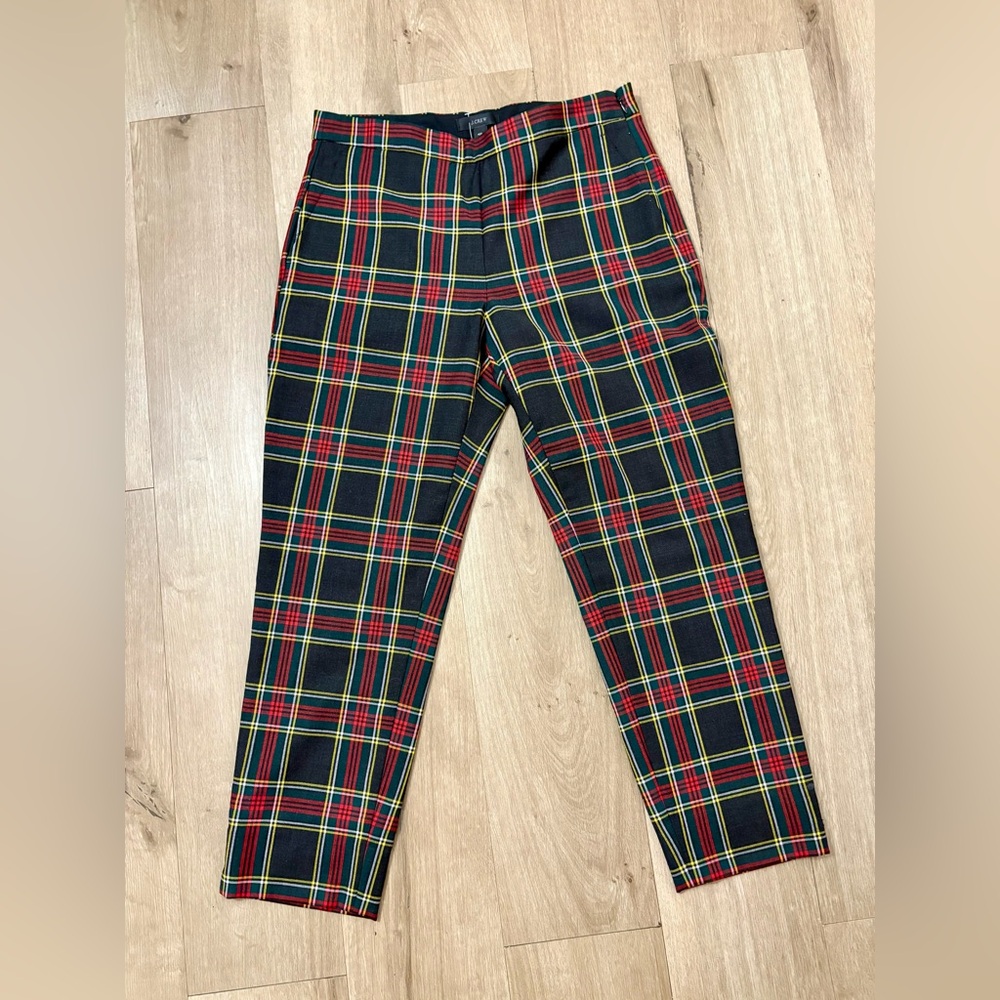 NWT Women’s J.Crew Wool Blend Tartan Straight Leg Pants - Size 4P